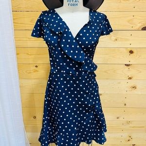 Navy polkadot dress